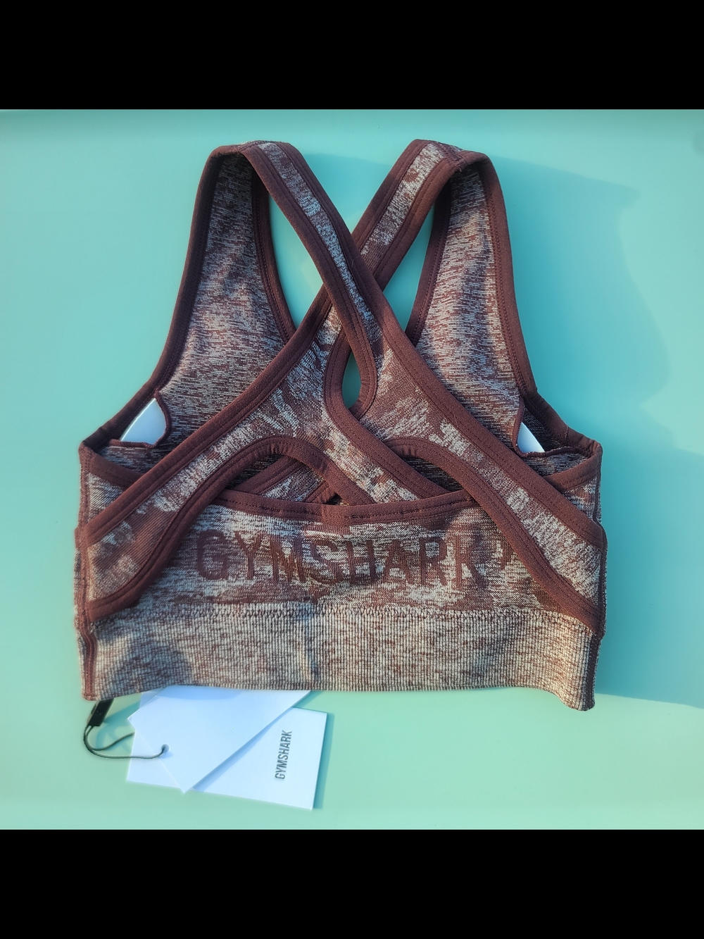 NWT Gymshark Camo Seamless Cross Back Sports Bra Winter Berry XS Medium Support